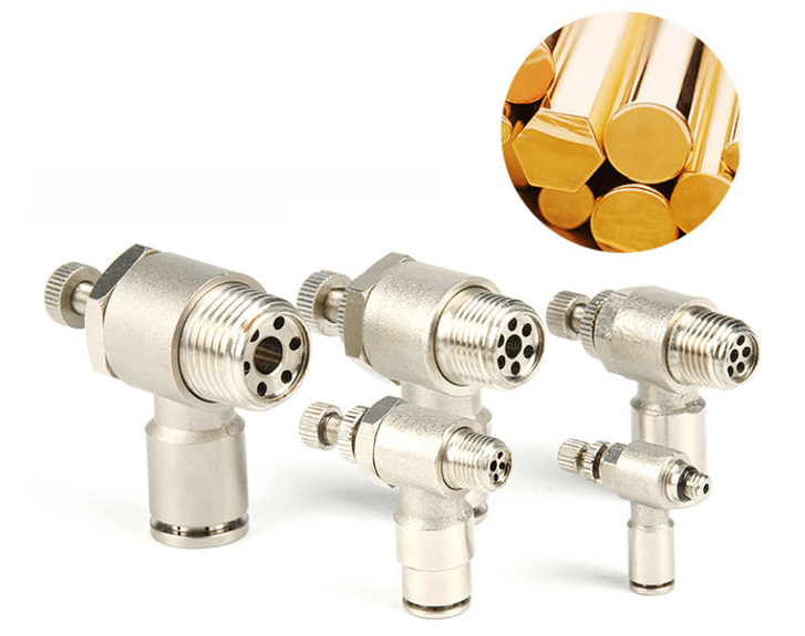 Pneumatic brass quick connect pipe fittings thread SL exhaust throttle valve 3